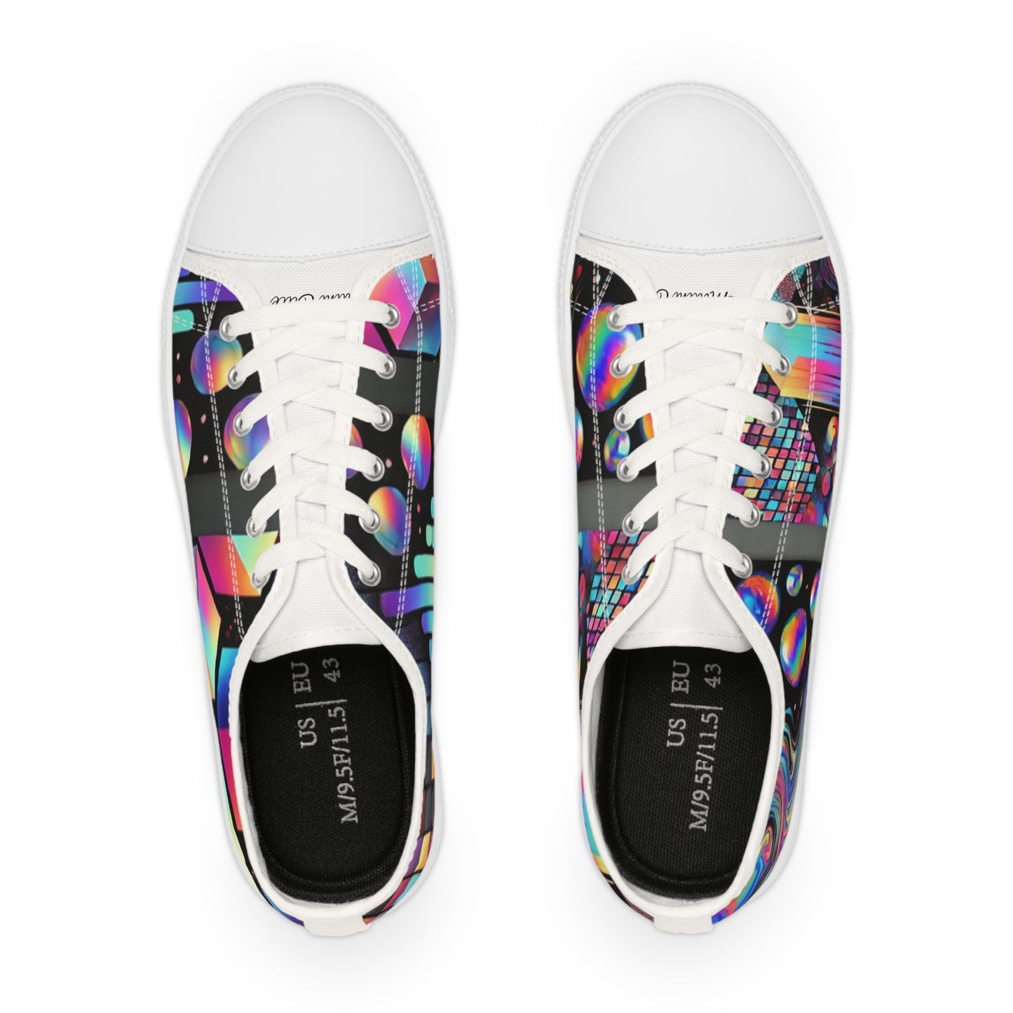 Men's Low Top Sneakers with Colorful Bubble Design - Stylish & Trendy